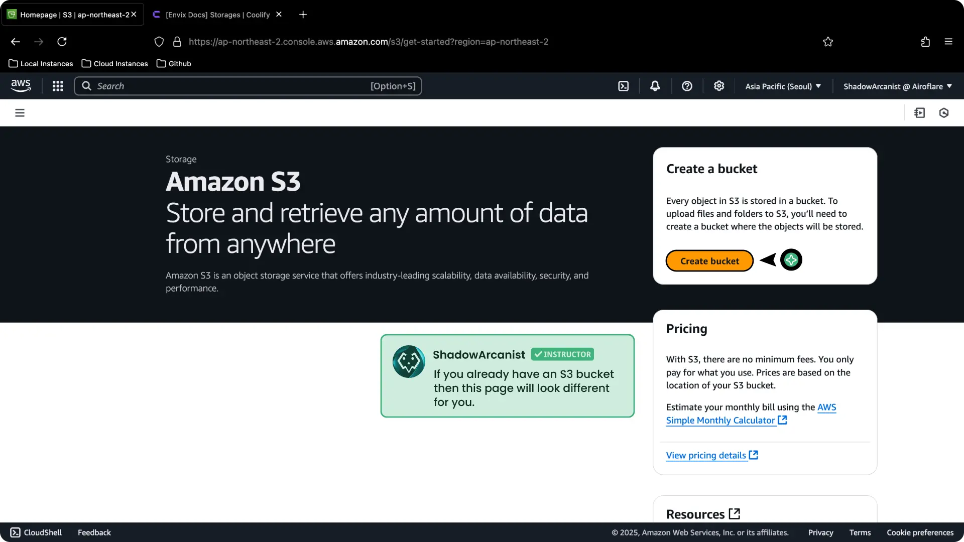 Screenshot of Aws