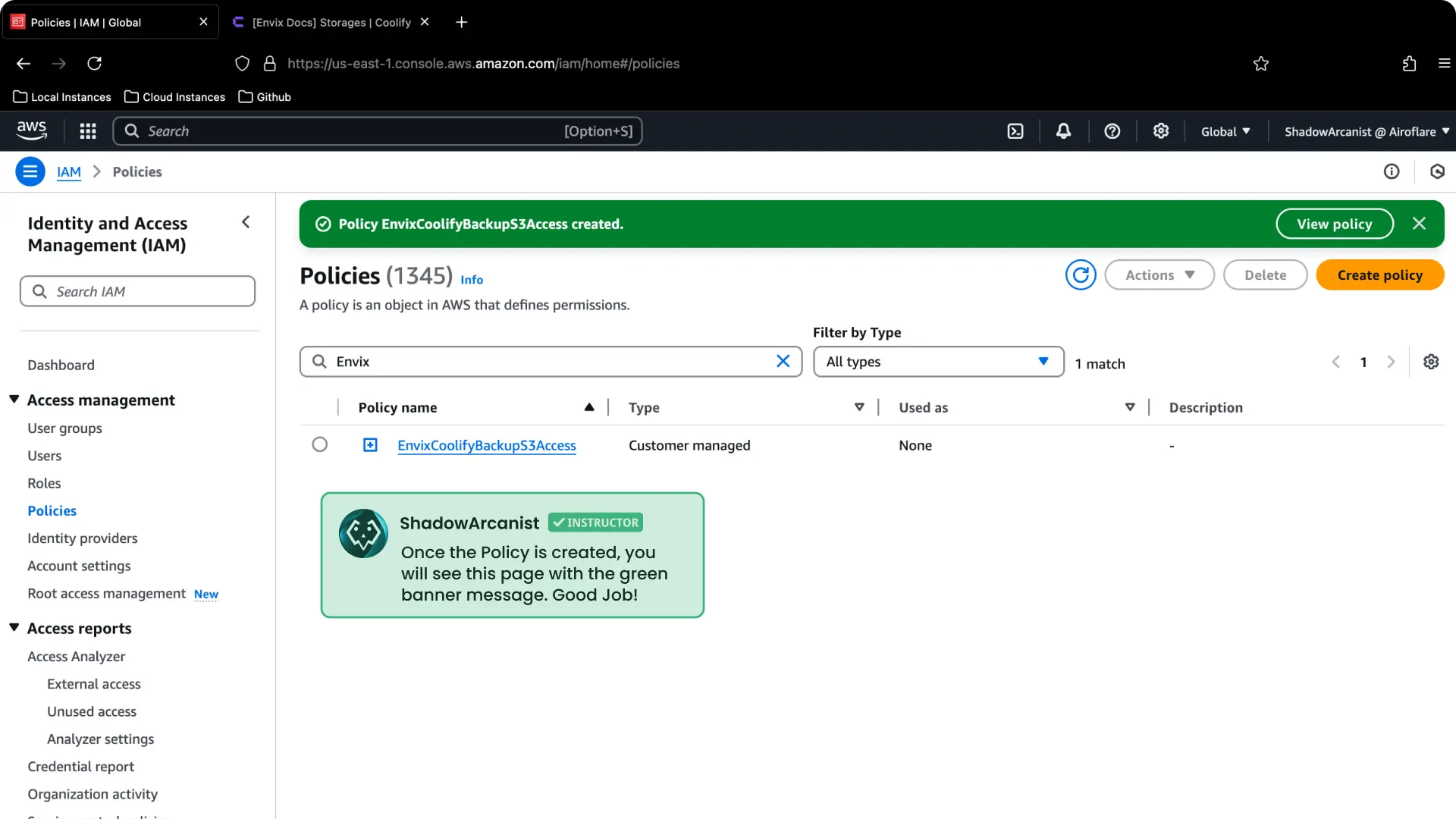 Screenshot of Aws