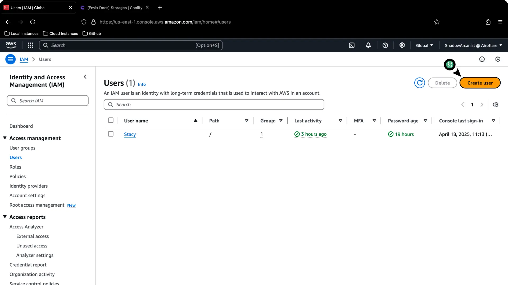 Screenshot of Aws