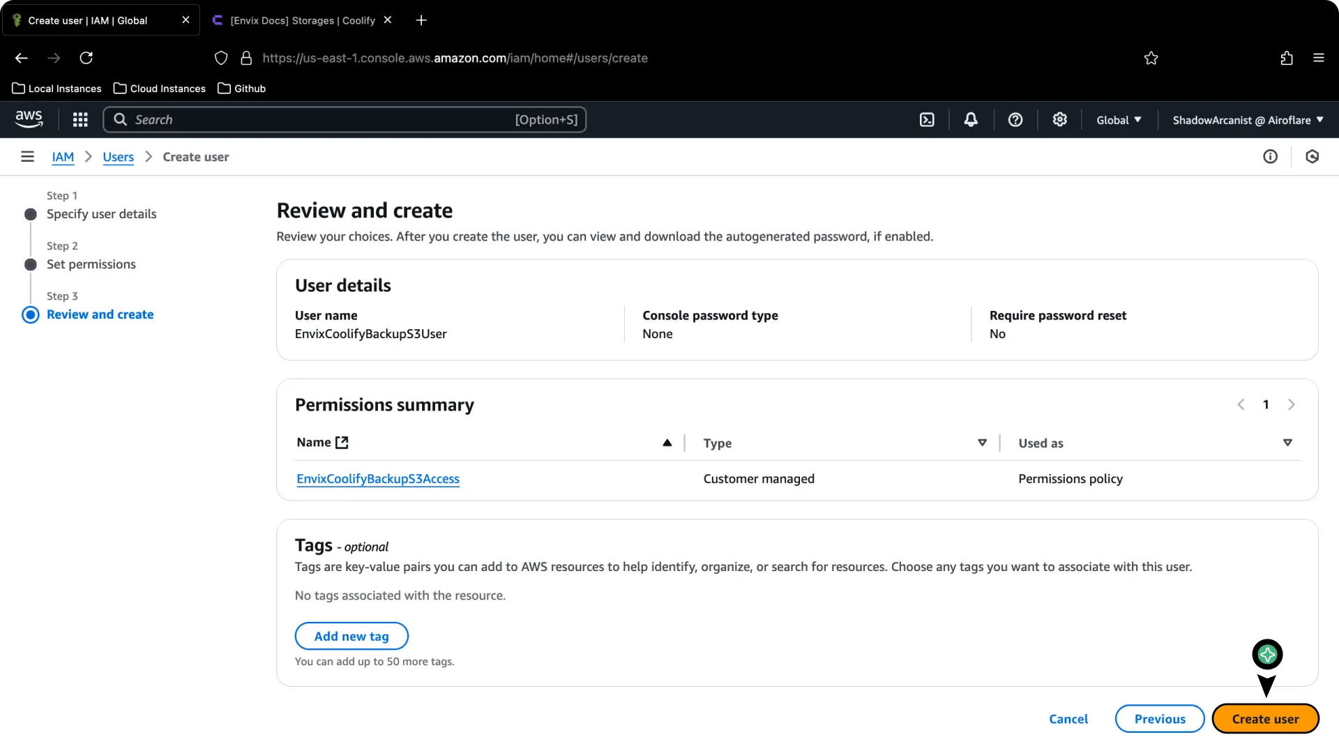Screenshot of Aws