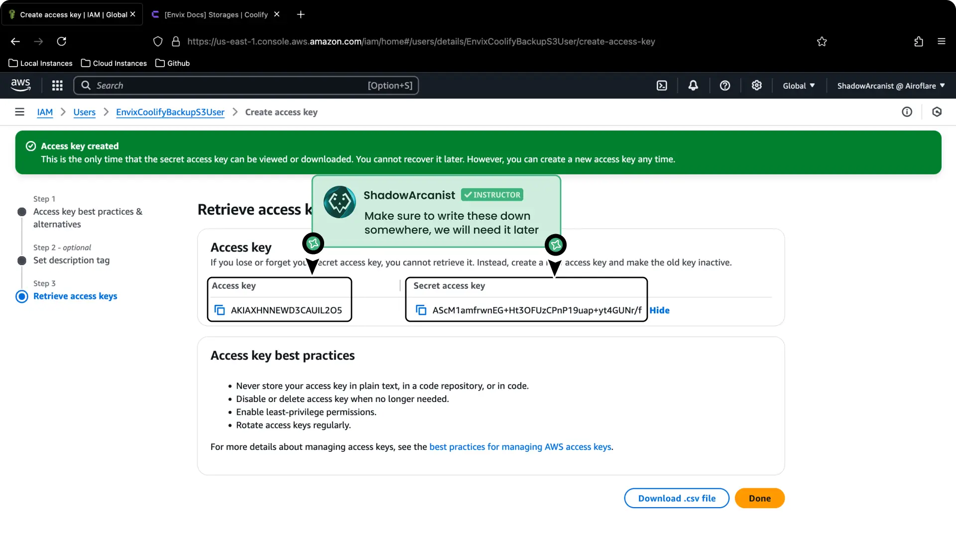 Screenshot of Aws
