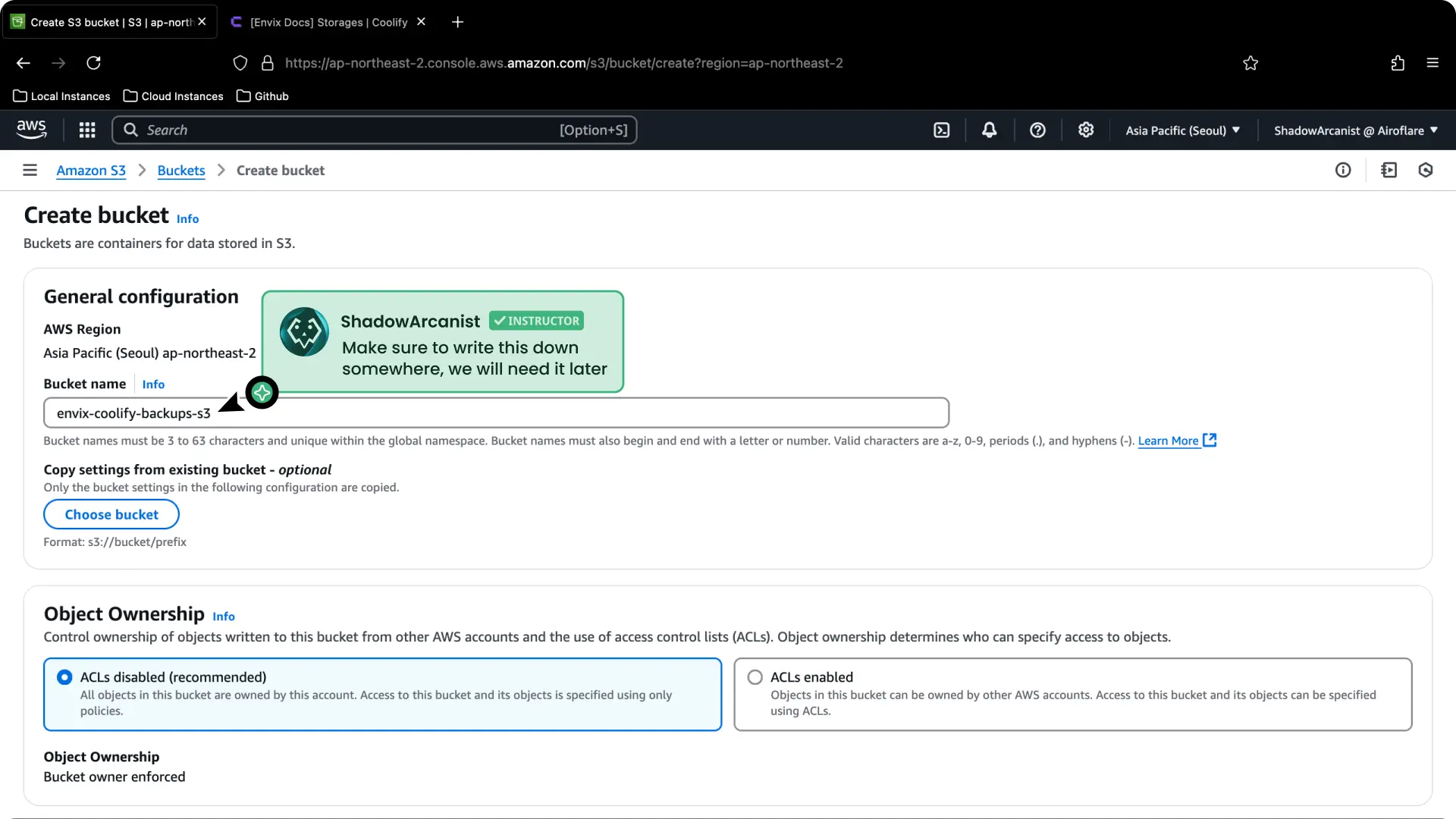 Screenshot of Aws