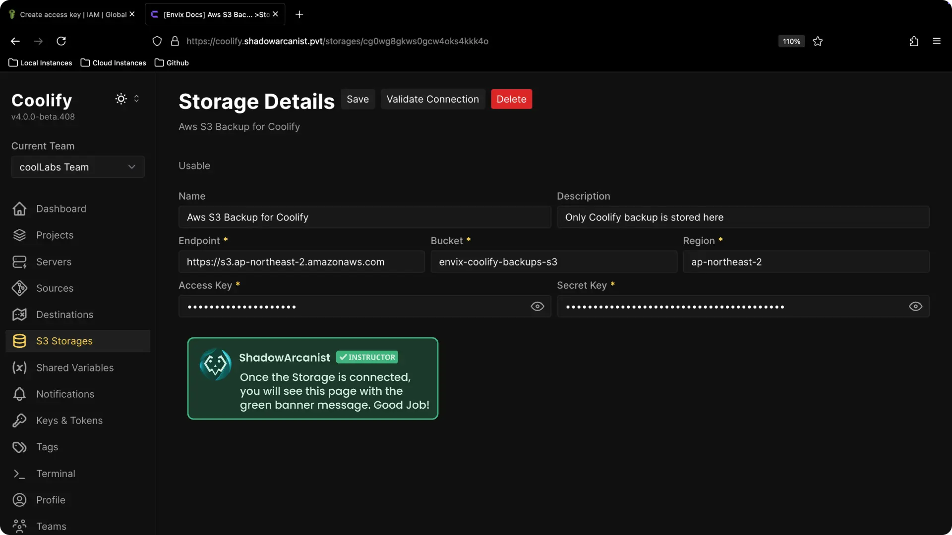 Screenshot of Aws