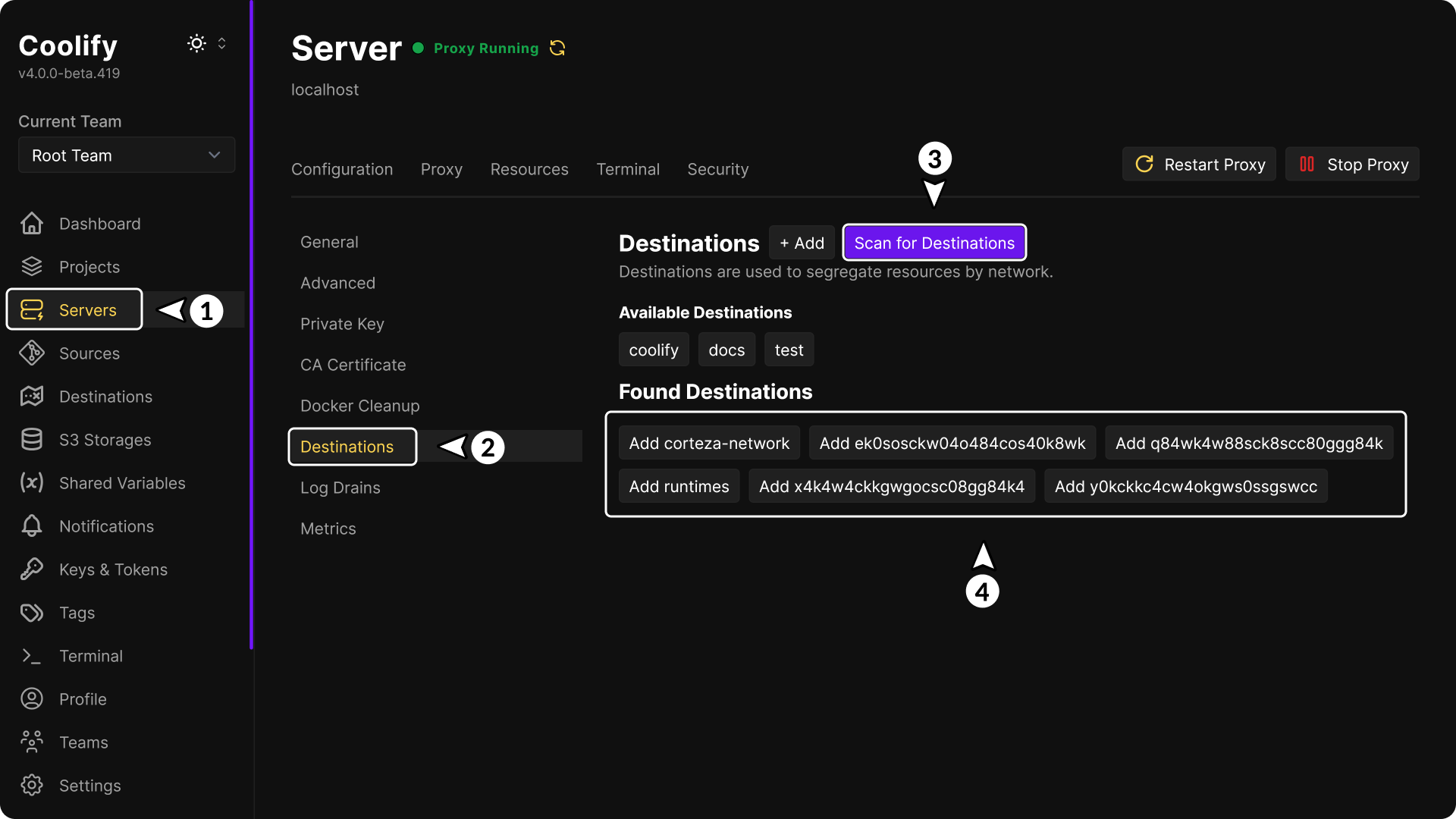 Scan Networks configuration