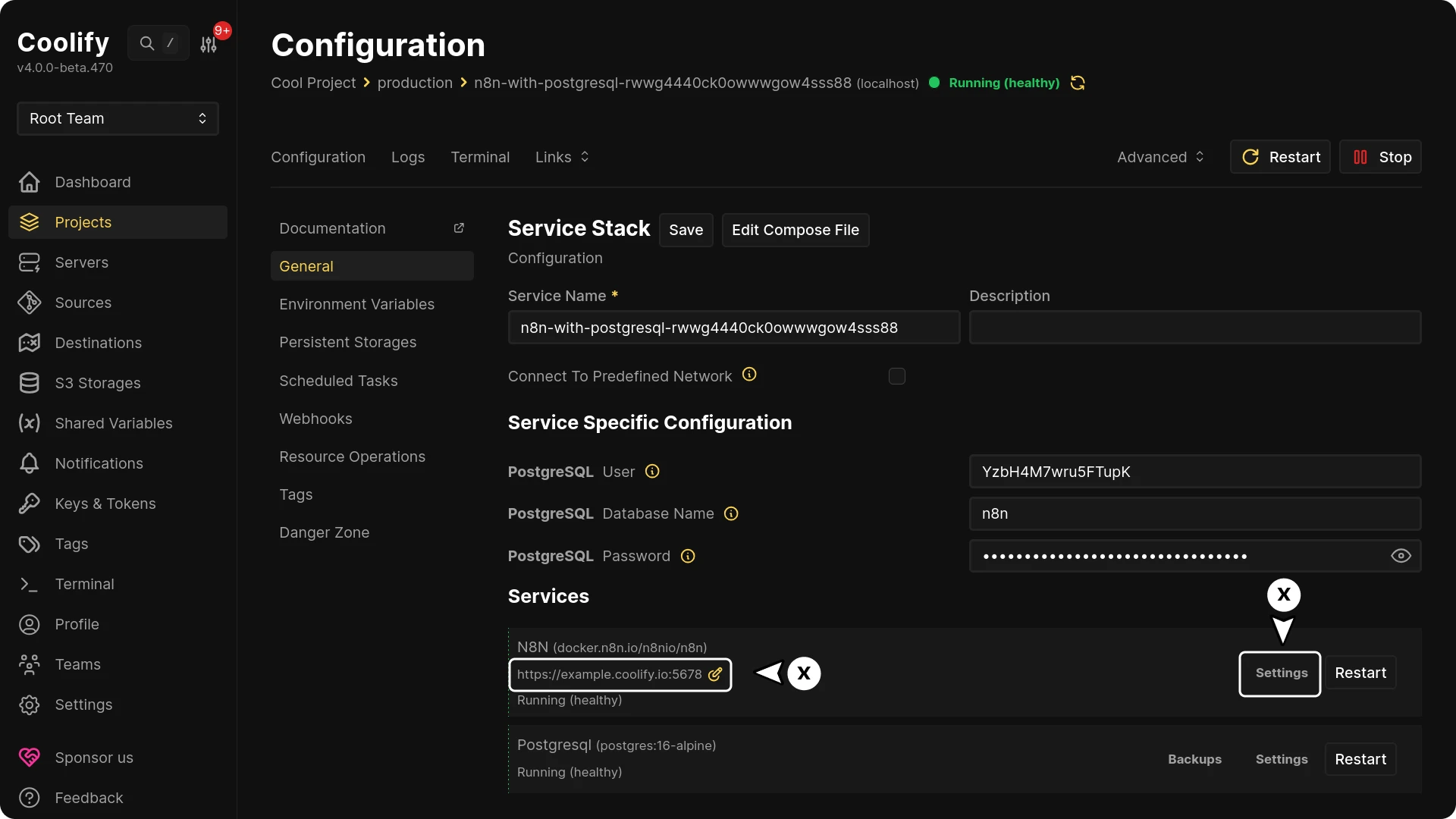 Domain input field on Services