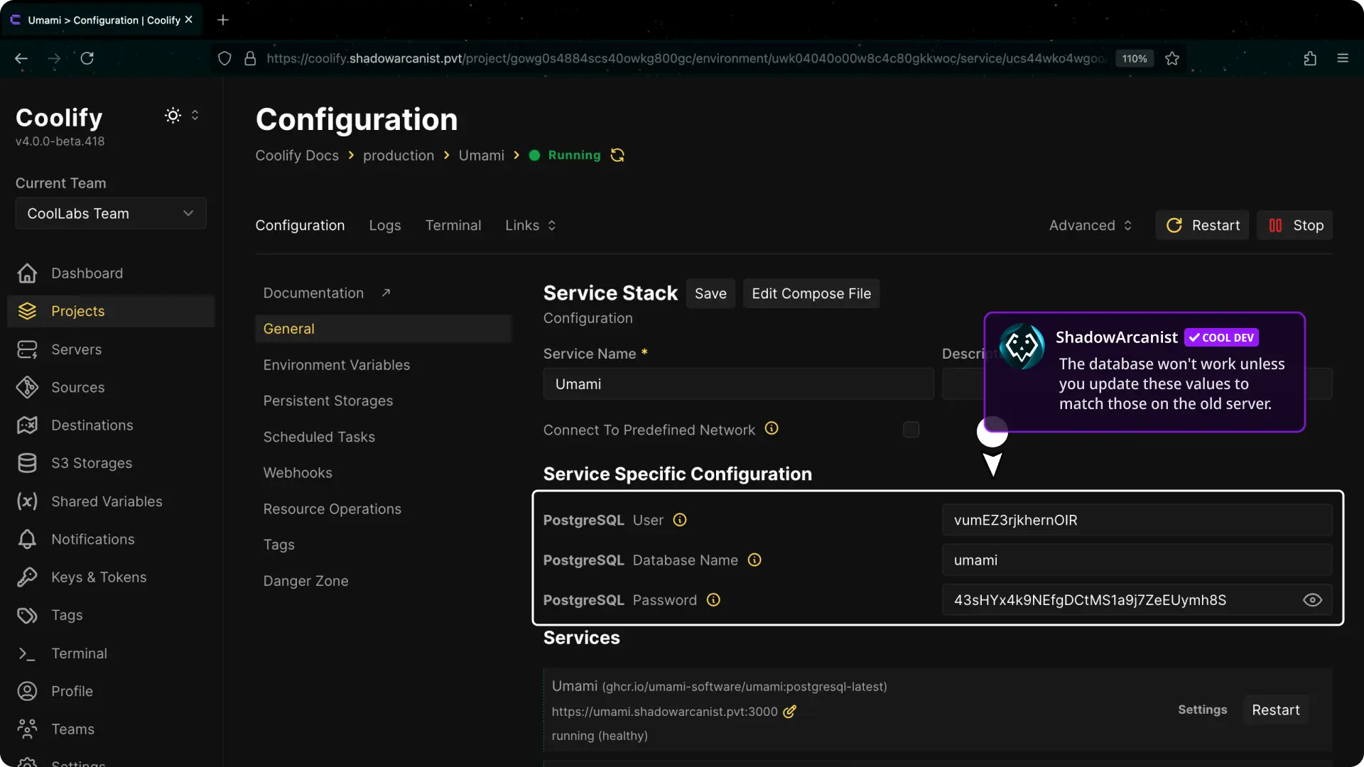 Screenshot of Migrate Apps Different Host