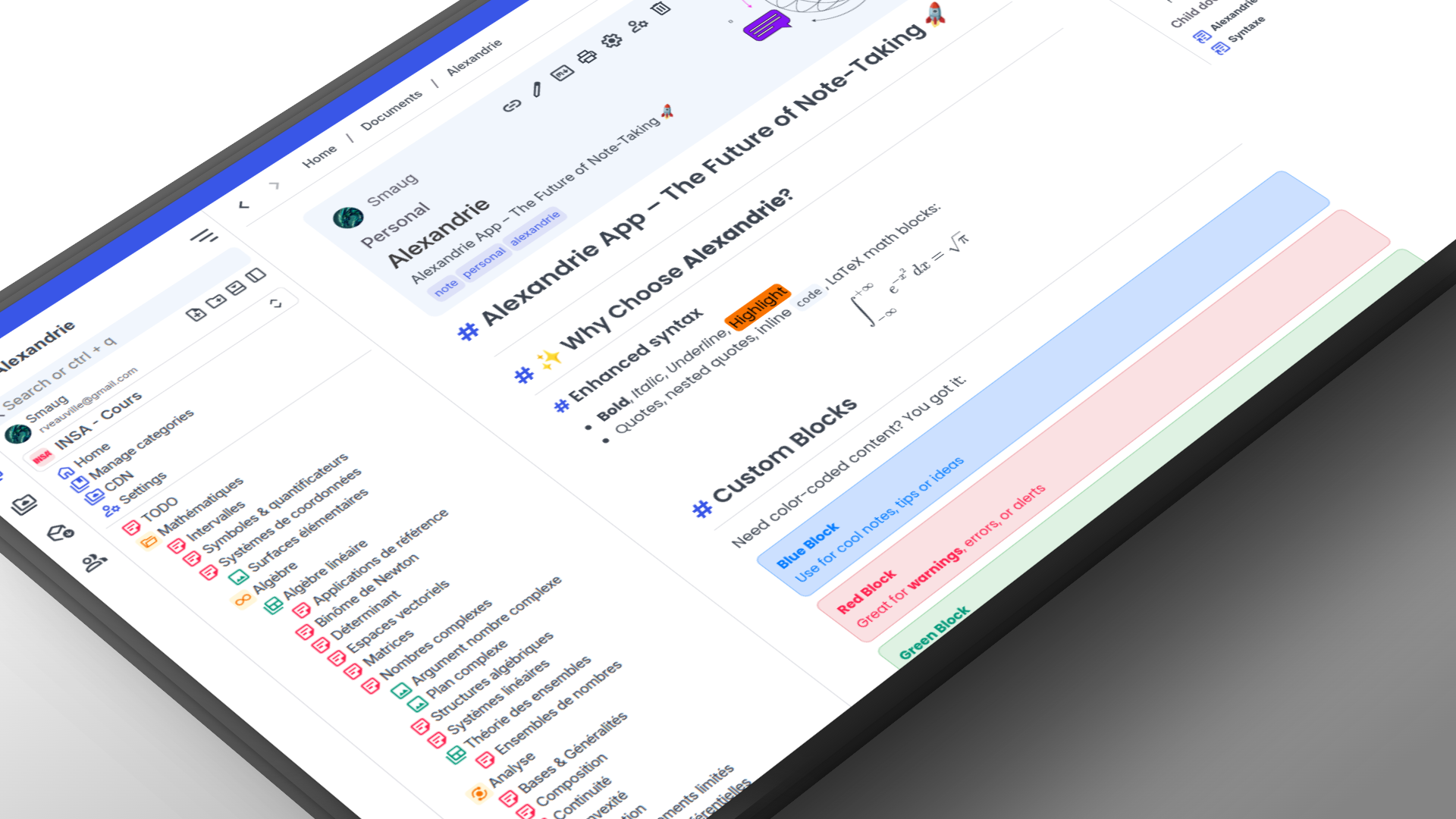 Alexandrie interface