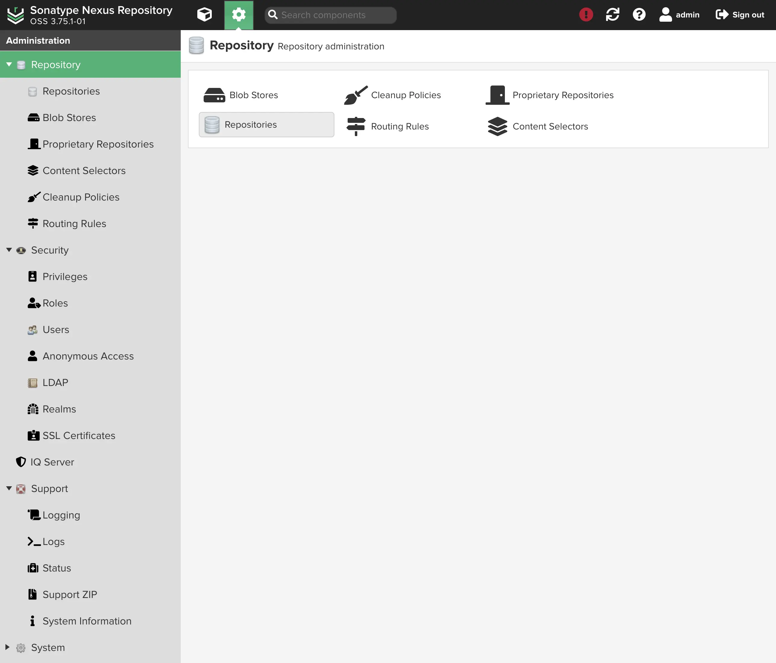 Nexus dashboard