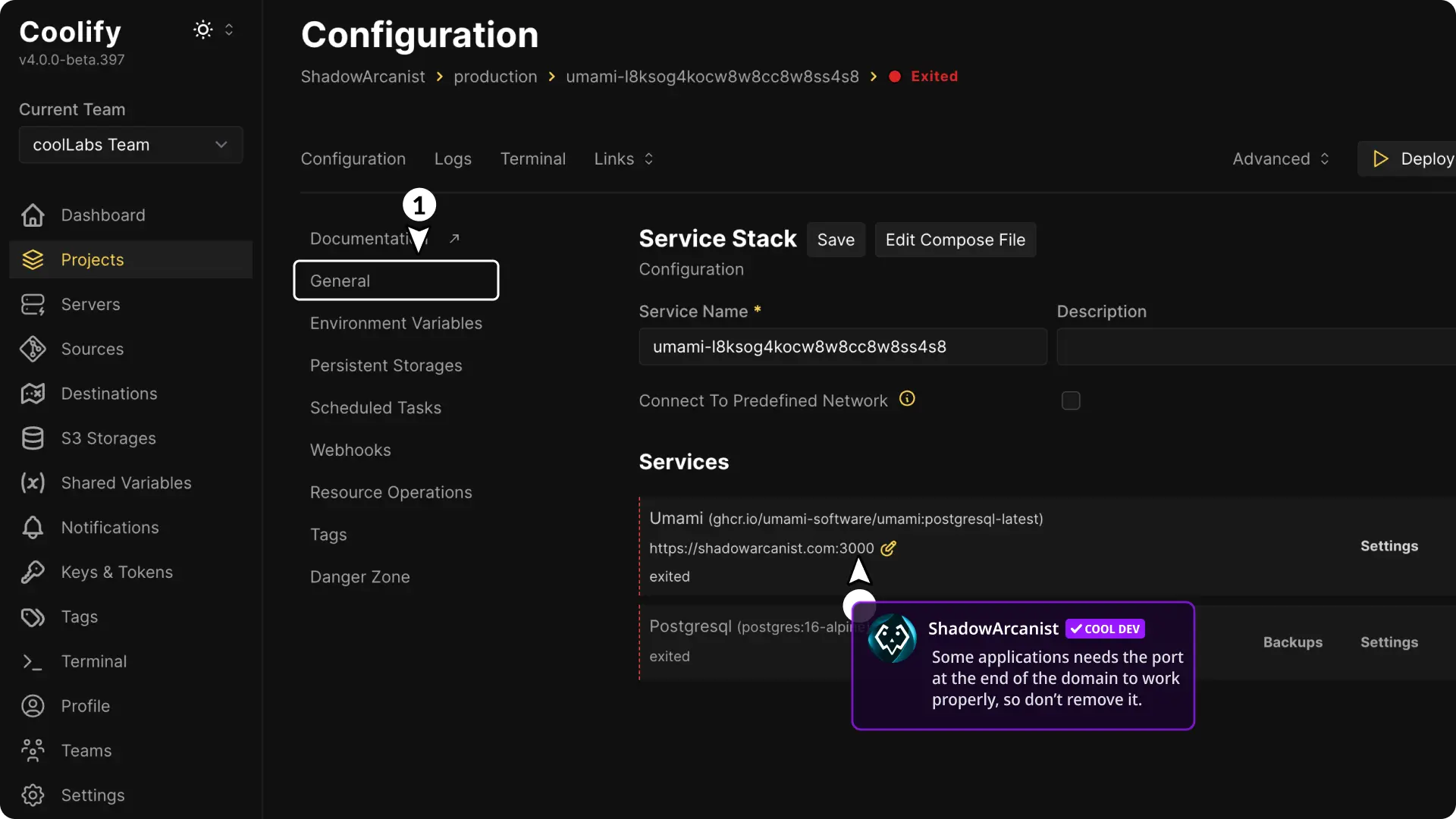 Screenshot showing Bad Gateway