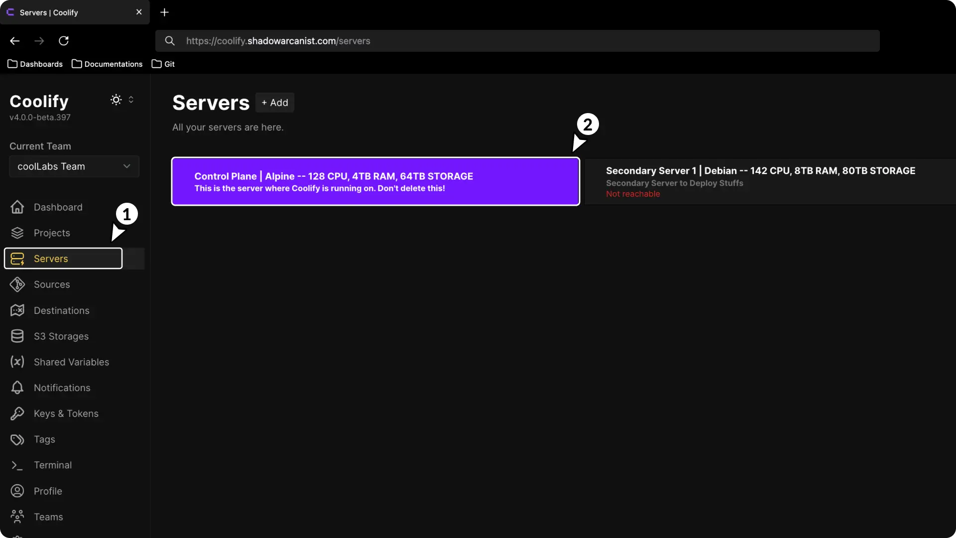 Screenshot showing Lets Encrypt Not Working
