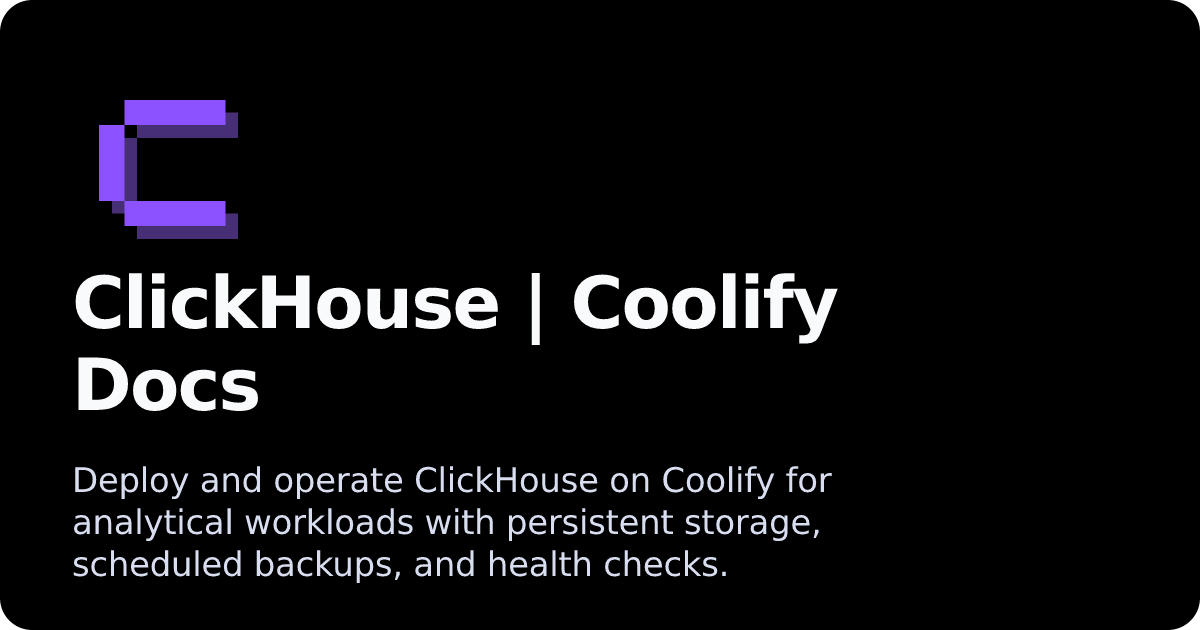 ClickHouse | Coolify Docs