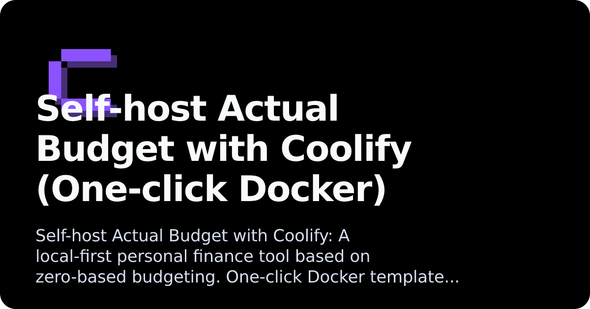 Actual Budget | Coolify Docs