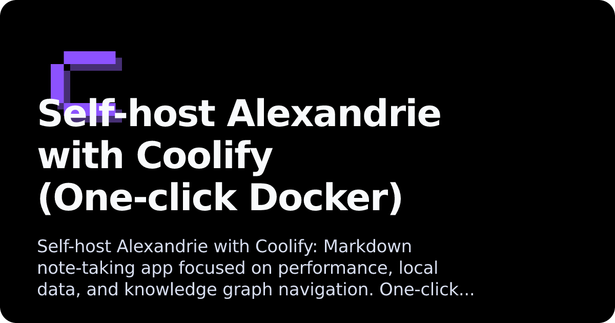Alexandrie | Coolify Docs
