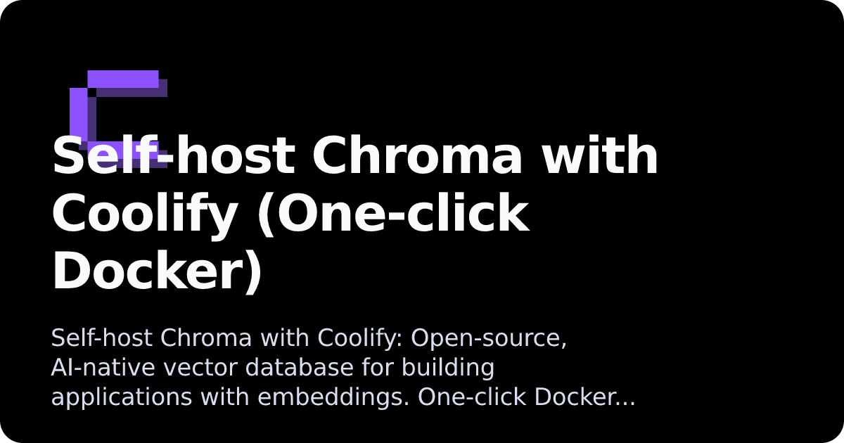 Chroma | Coolify Docs