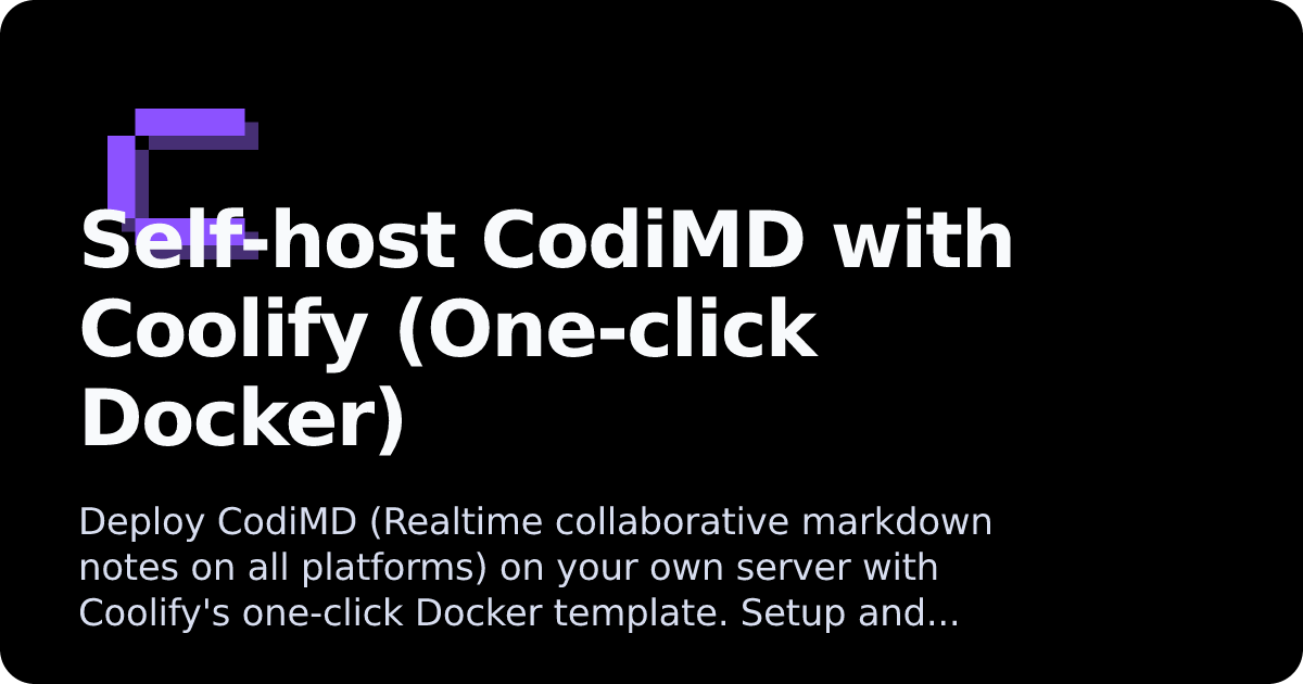 CodiMD | Coolify Docs