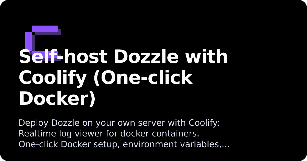 Dozzle | Coolify Docs