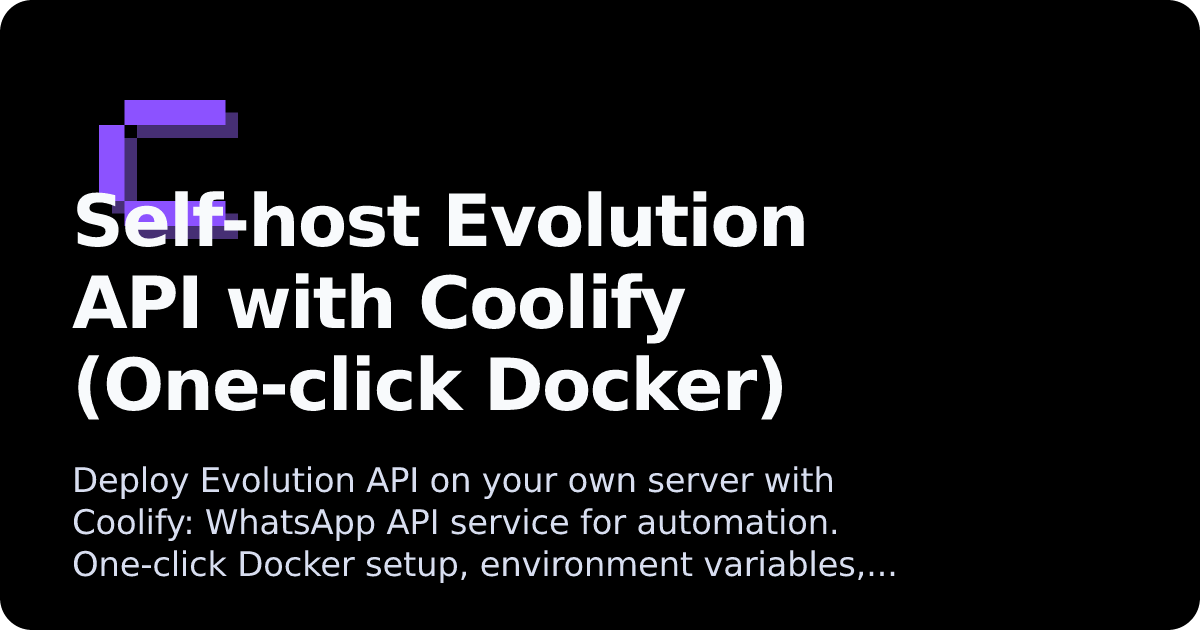 Evolution API | Coolify Docs