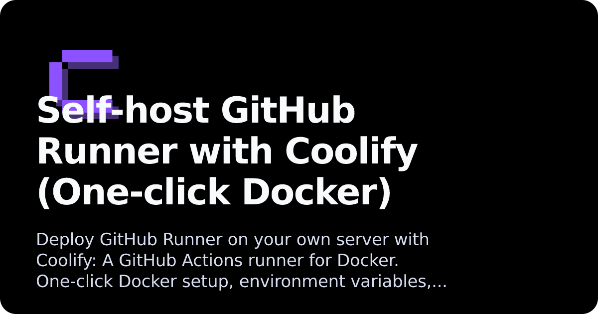 GitHub Runner | Coolify Docs