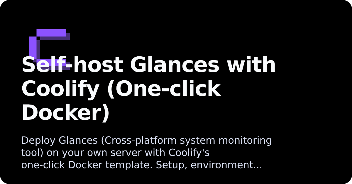 Glances | Coolify Docs