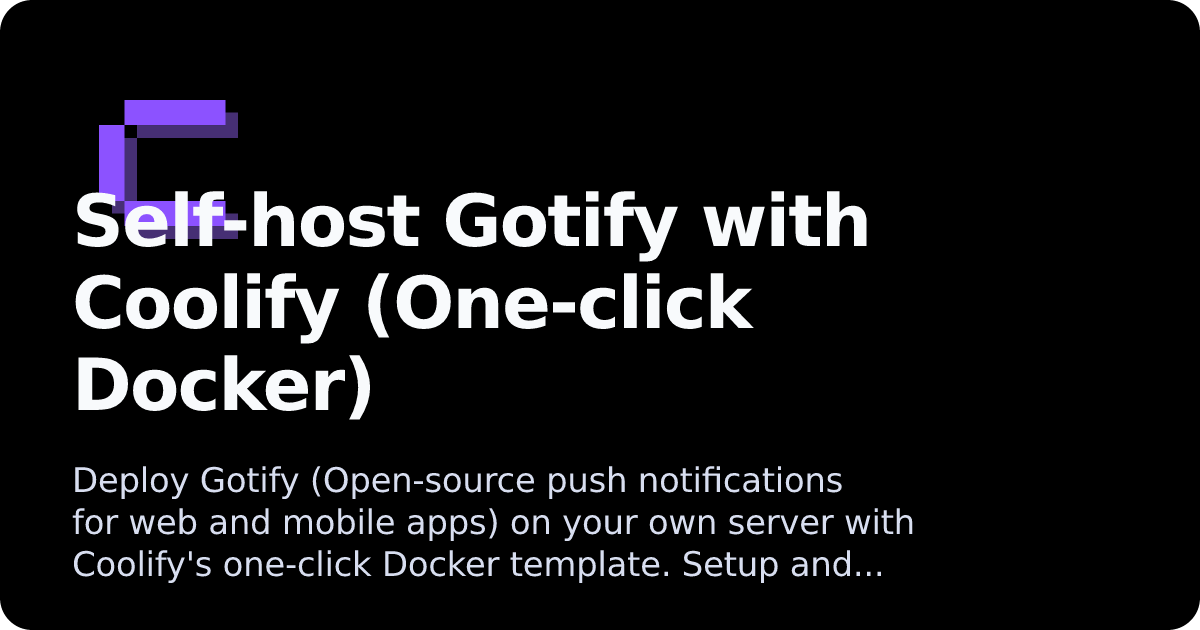 Gotify | Coolify Docs