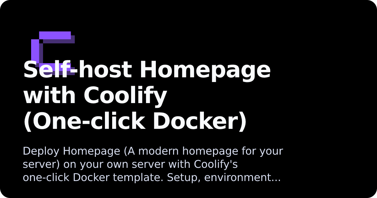 Homepage | Coolify Docs