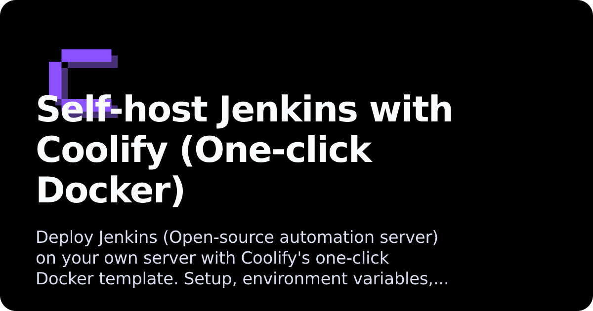 Jenkins | Coolify Docs