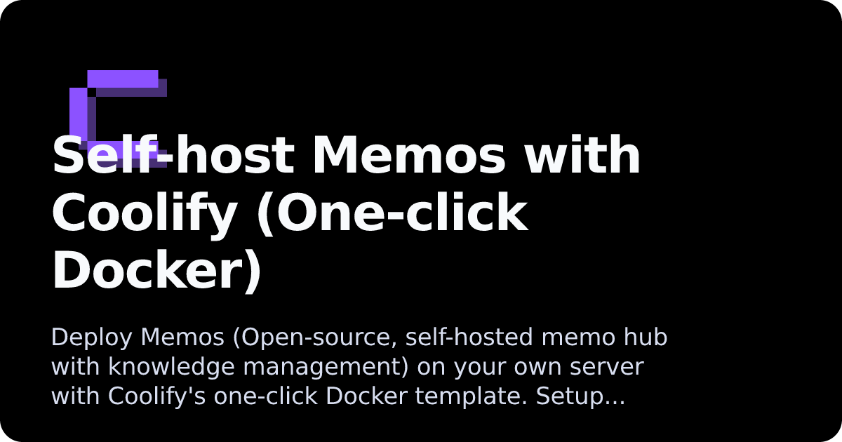 Memos | Coolify Docs