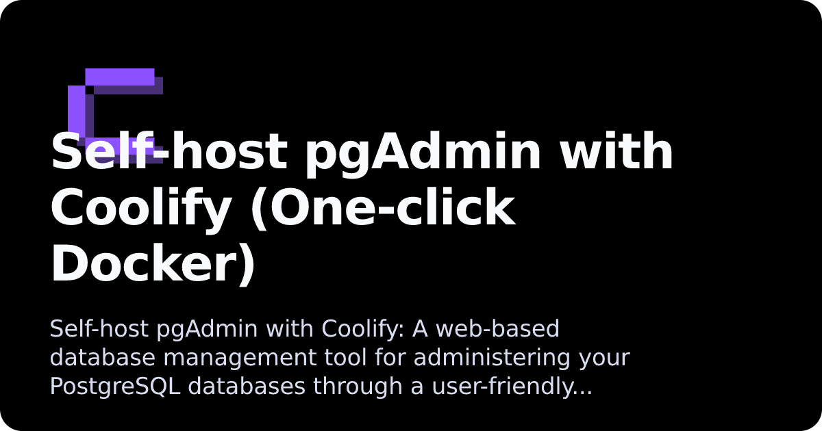 pgAdmin | Coolify Docs