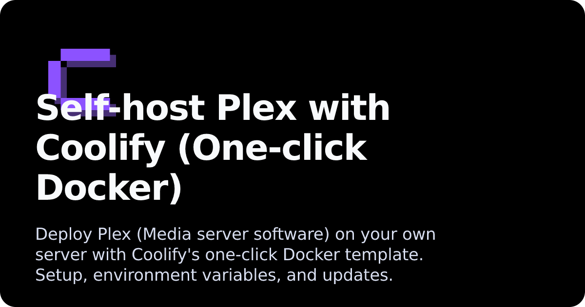 Plex | Coolify Docs